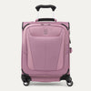 Front view of Maxlite 5 International Carry-On Expandable Spinner in Orchid Pink, featuring sleek contouring and 4-wheel spinners.