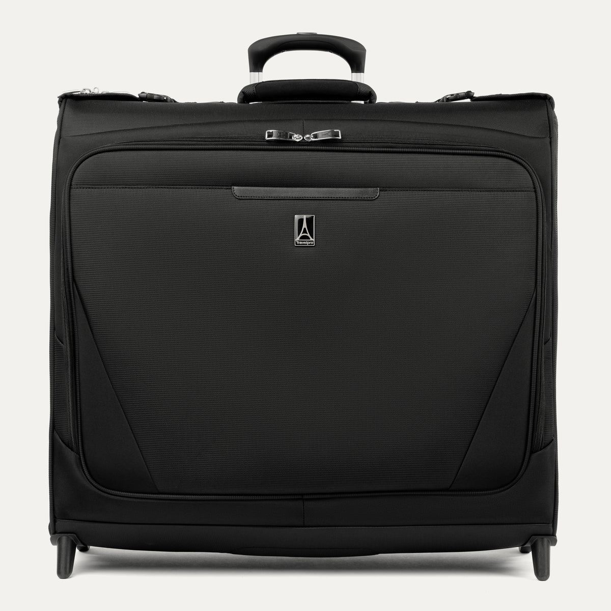 Front view of Travelpro Maxlite 5 Carry-On Rolling Garment Bag in Black