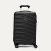 Side view of Travelpro Maxlite Air V2 Carry-On Spinner in Black, showing expandable zipper and Low-Profile Side Carry Handles.