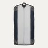 A black and gray Travelpro Essentials Drop-in Garment Sleeve with a zippered center opening and mesh side panels.