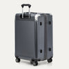 True navy suitcase with a textured surface on a white background