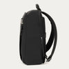 Black backpack on a light gray background