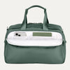 Front Pocket of VersaPack+ UnderSeat Travel Tote with Trolley Sleeve in Green