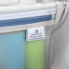 Close-up of a product with a recycling label