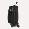 Side view of Travelpro Versapack+ Carry-On in Black, showing a PowerScope Extension Handle and TSA Approved Locks.