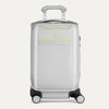 Front view of Travelpro Versapack+ Carry-On in Cyber Lime, featuring a PowerScope Extension Handle.