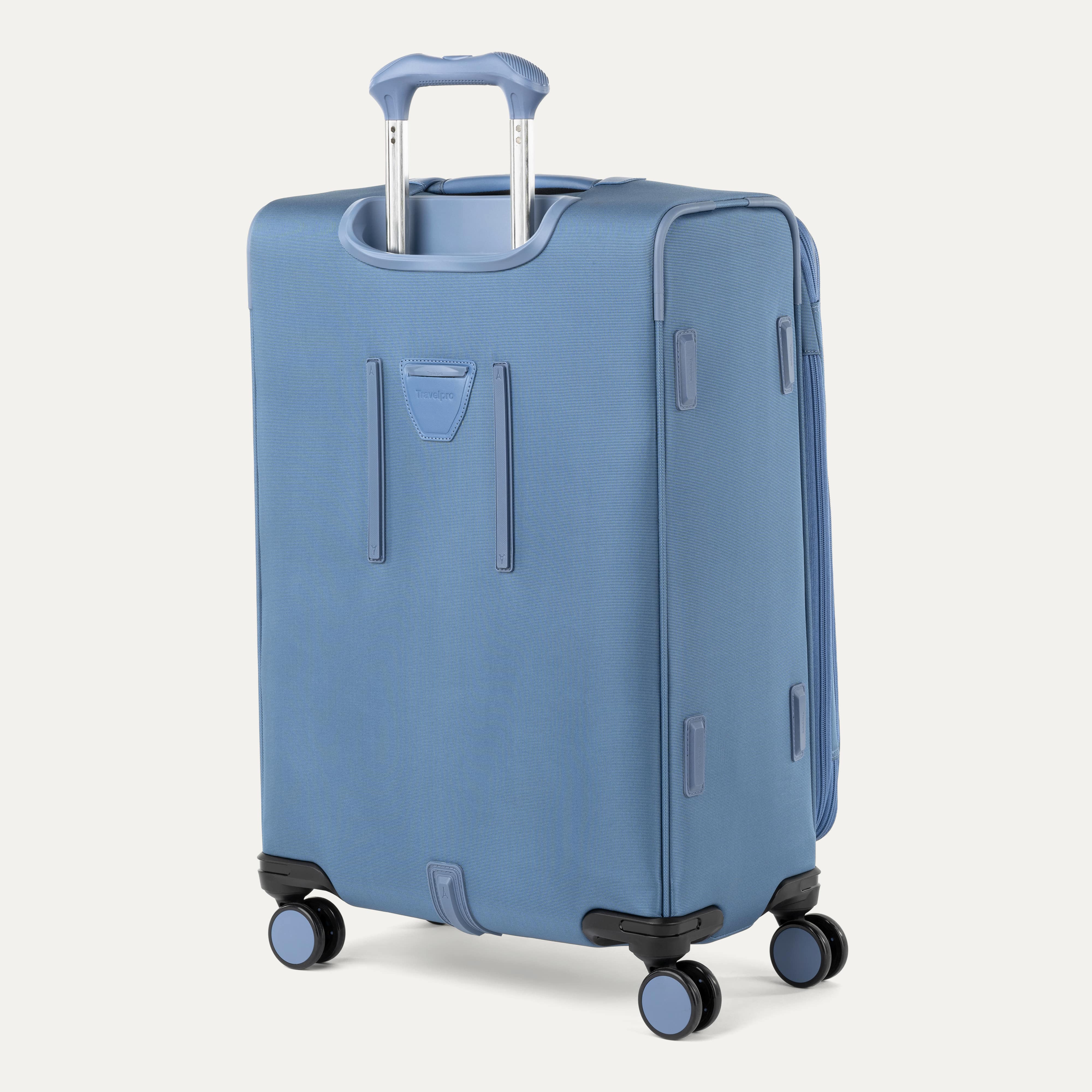 Back of VersaPack+ Medium Check-In Luggage Spinner in Baby Blue