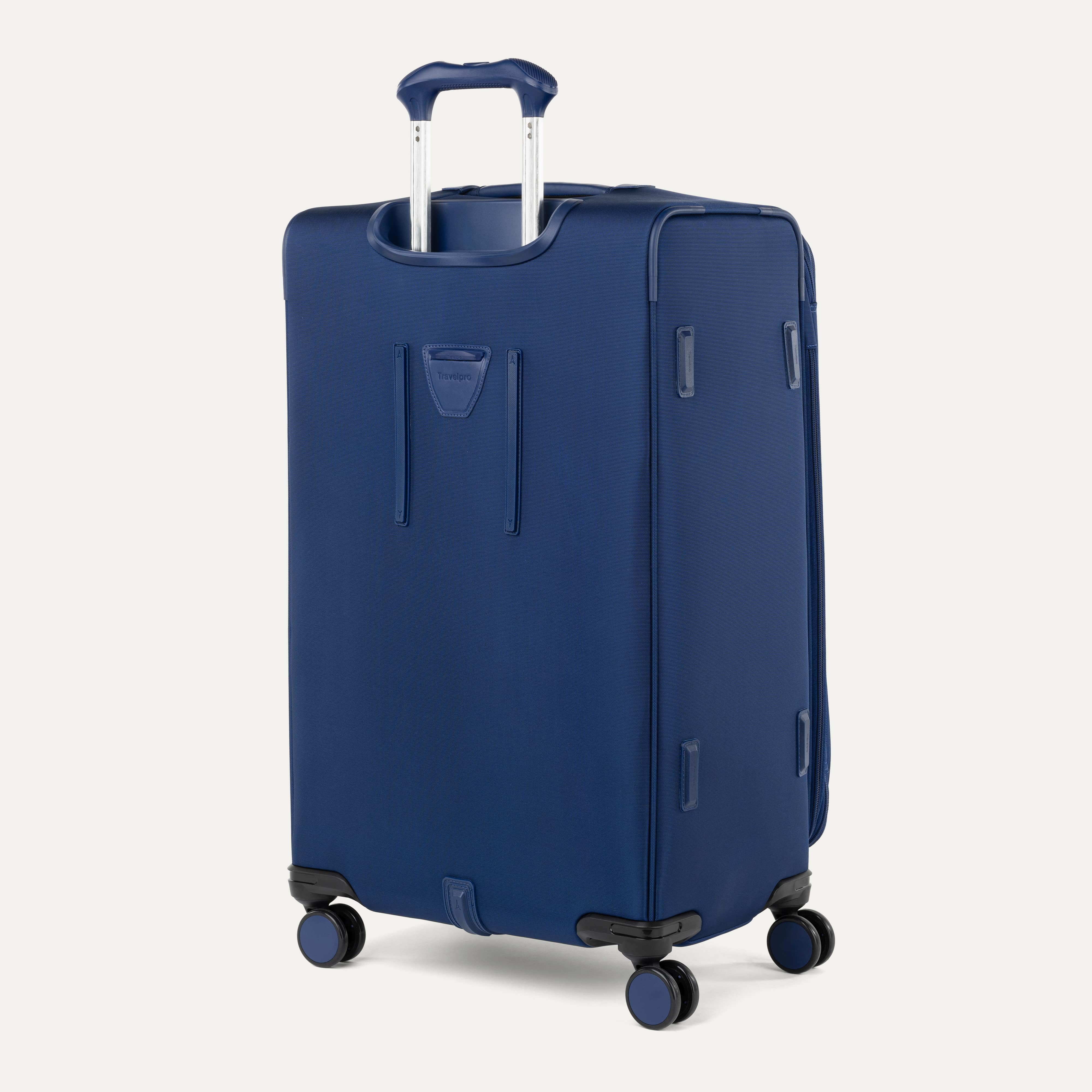 Back of Softsided VersaPack+ Extra Large Checked Luggage Spinner in Blue