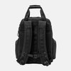 Black backpack on a light gray background