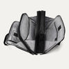 Open view of the Travelpro® Altitude™ Full Expansion Brief in black, showing three spacious compartments with divider panels and organizational sleeves.