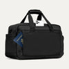 Rear view of the Travelpro Altitude Day-to-Day Duffel in Jet Black, showing phone and passport in the quick-access pocket.