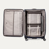 Interior view of the Travelpro Platinum Elite Carry-On Spinner in Camouflage, featuring built-in packing cubes and a removable toiletry bag.