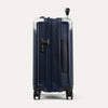 Side view of Travelpro Platinum Elite Hardside Spinner in True Navy, featuring TSA Approved Locks and low-profile side carry handle.