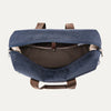 Open true navy tote on a white background