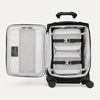 interior of black suitcase with organizational pockets