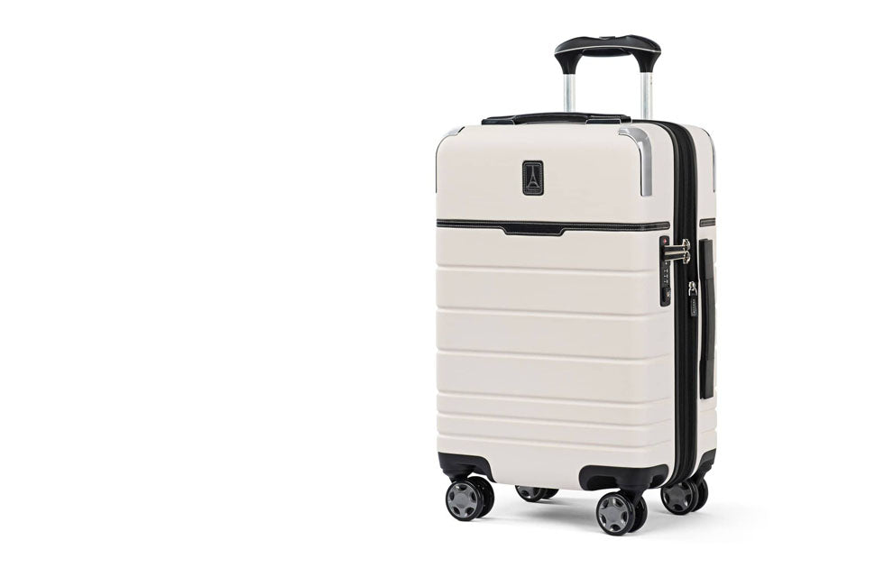 Travelpro x Travel + Leisure hard shell carry on luggage in White