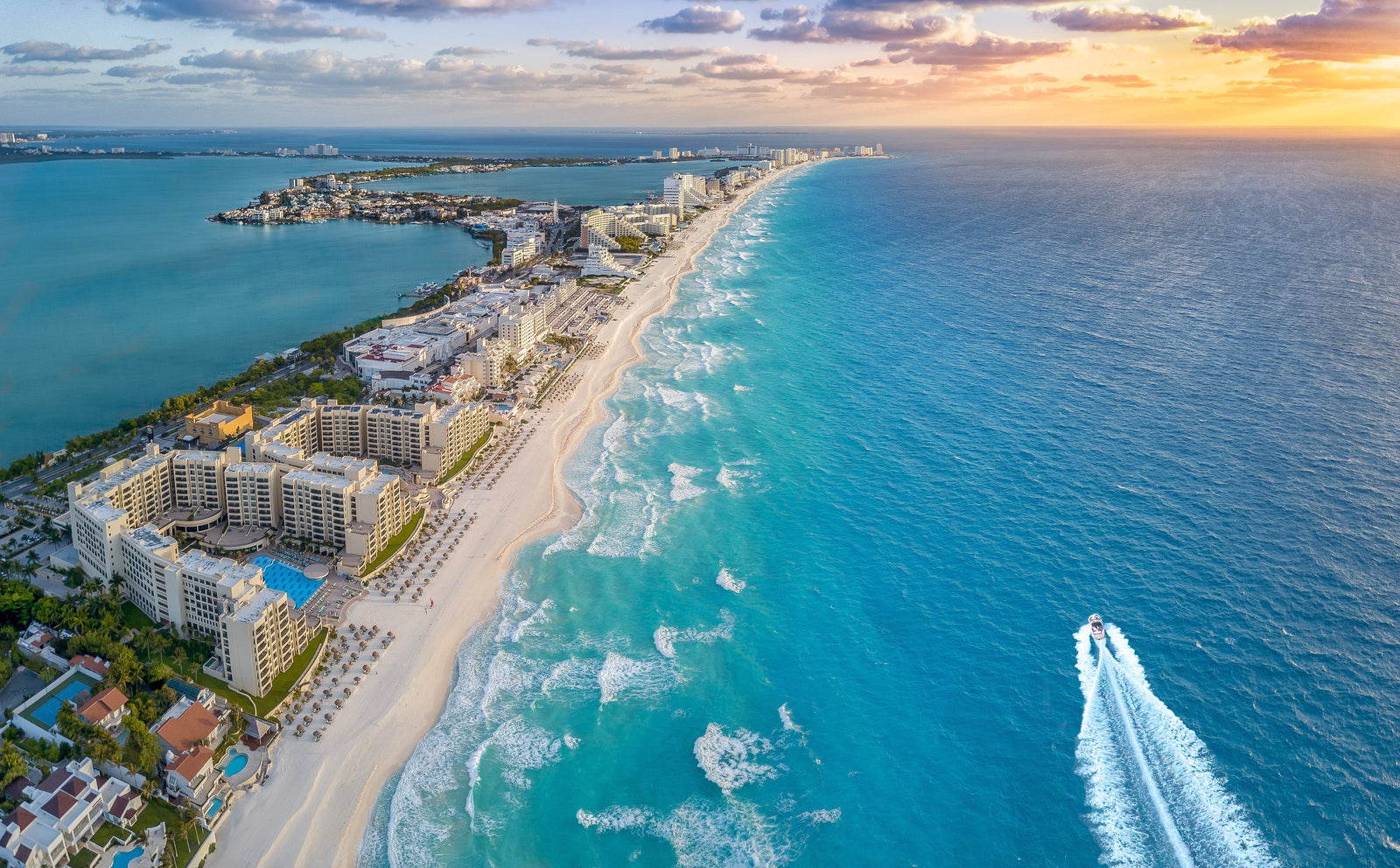 Aerial view of Cancun, Mexico