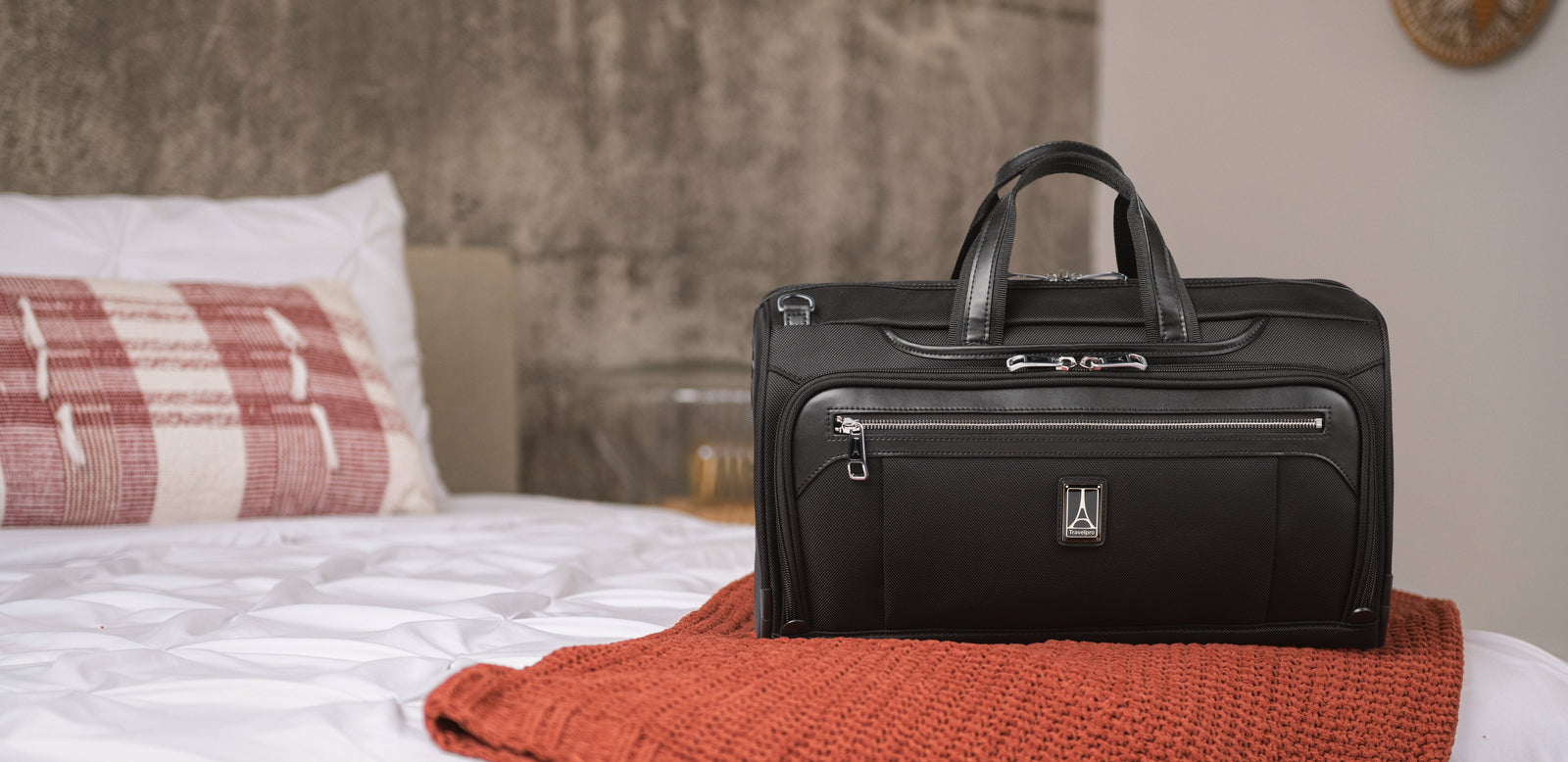 Duffel Bag laying on bed