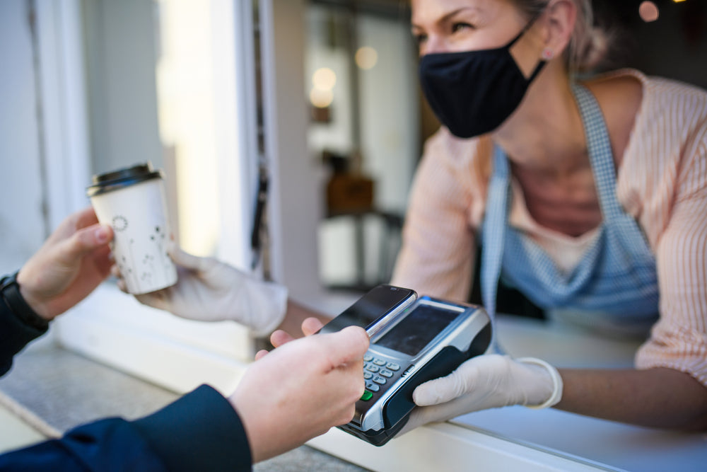 woman selling person coffee