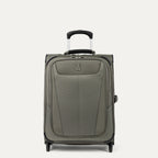 Front view of Maxlite 5 International Carry-On Expandable Spinner in Slate Green, featuring sleek contouring and 4-wheel spinners.