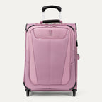 Front view of Maxlite 5 International Carry-On Expandable Spinner in Orchid Pink, featuring sleek contouring and 4-wheel spinners.