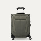 Front view of Maxlite 5 International Carry-On Expandable Spinner in Slate Green, featuring sleek contouring and 4-wheel spinners.