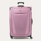 Front view of Maxlite 5 Large Check-In Expandable Spinner in Orchid Pink, offering smooth mobility and minimalist style.