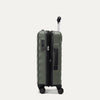 Side view of Travelpro Maxlite Air V2 Carry-On Hardside Spinner in Slate Green, showing TSA Approved Locks and Low-Profile Side Carry Handles.
