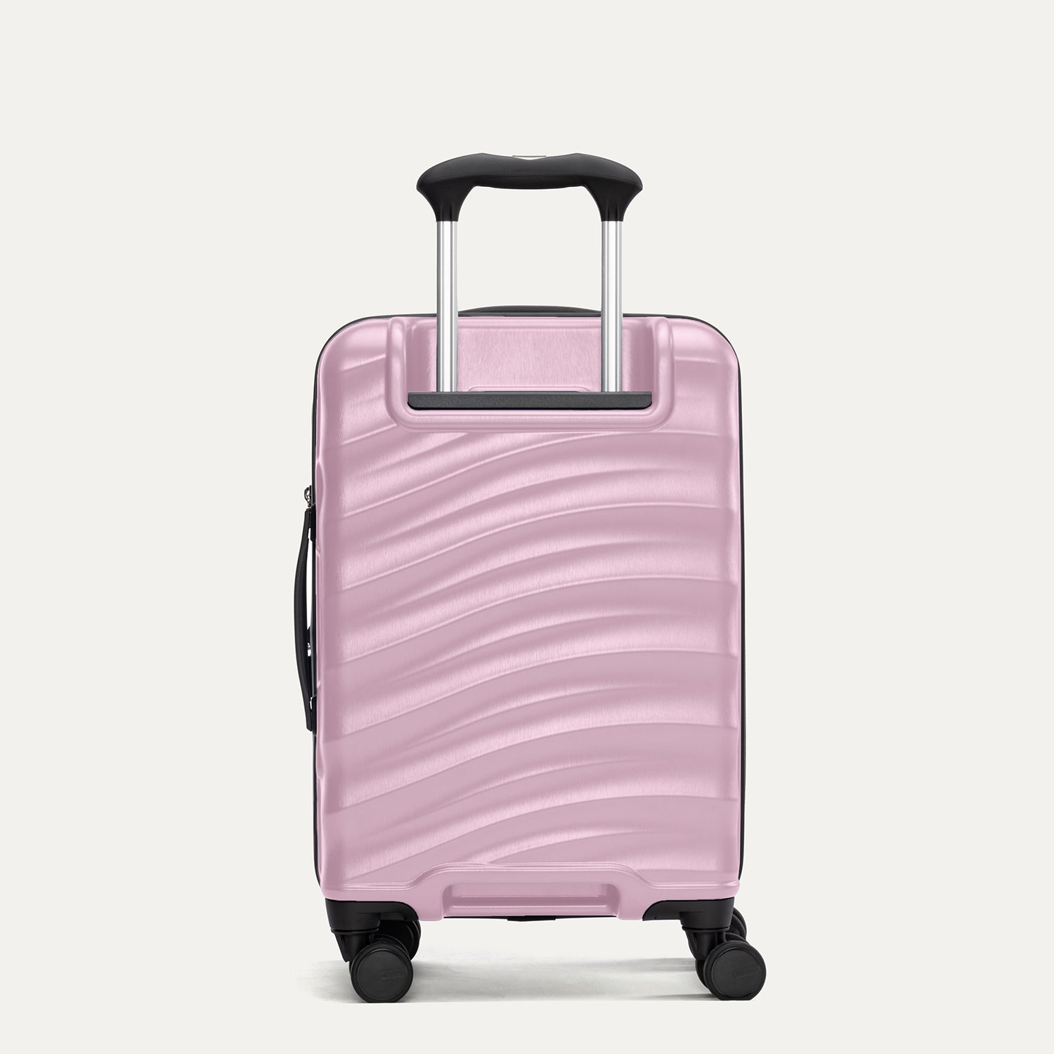 Rear view of Travelpro Maxlite Air V2 Carry-On Expandable Spinner in Forever Pink, showing textured shell and 360° Spinner Wheels.

