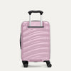 Rear view of Travelpro Maxlite Air V2 Carry-On Expandable Spinner in Forever Pink, showing textured shell and 360° Spinner Wheels.

