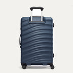 Rear view of Travelpro Maxlite Air V2 Check-In Spinner in Midnight Blue, featuring an extended telescopic handle and side carry handle.