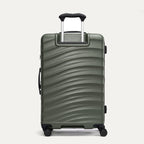 Rear view of Travelpro Maxlite Air V2 Check-In Spinner in Slate Green, showing the extended telescopic handle and side carry handle