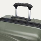 Top view of Travelpro Maxlite Air V2 Check-In Spinner in Slate Green, featuring the Contour Grip and PowerScope Lite Handle.