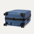 Bottom view of Travelpro Maxlite Air V2 Spinner in Ensign Blue, featuring 360° Spinner Wheels