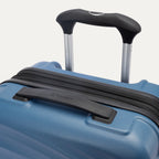 Top view of Travelpro Maxlite Air V2 Carry-On Spinner in Ensign Blue, showing Contour Grip and PowerScope Lite Handle.
