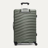Rear view of Travelpro Maxlite Air V2 Check-In Spinner in Slate Green, featuring an extended telescopic handle and side carry handle.