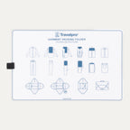 Close-up of Travelpro Essentials Foldable Garment Folder packing board, displaying illustrated folding instructions.
