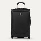 Front view of Travelpro Crew Classic Carry-On Rollaboard in Black, featuring large front panel and PowerScope Lite Handle.
