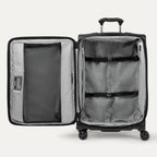 Open black suitcase on a white background 