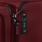 Close-up of Crew™ Classic zipper  and TSA Approved Lock in Rosewood Red.
