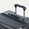 Close-up look of suitcase with handle on a white background