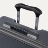 Close-up look of suitcase handle on a white background