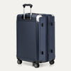True navy suitcase with a textured surface on a white background