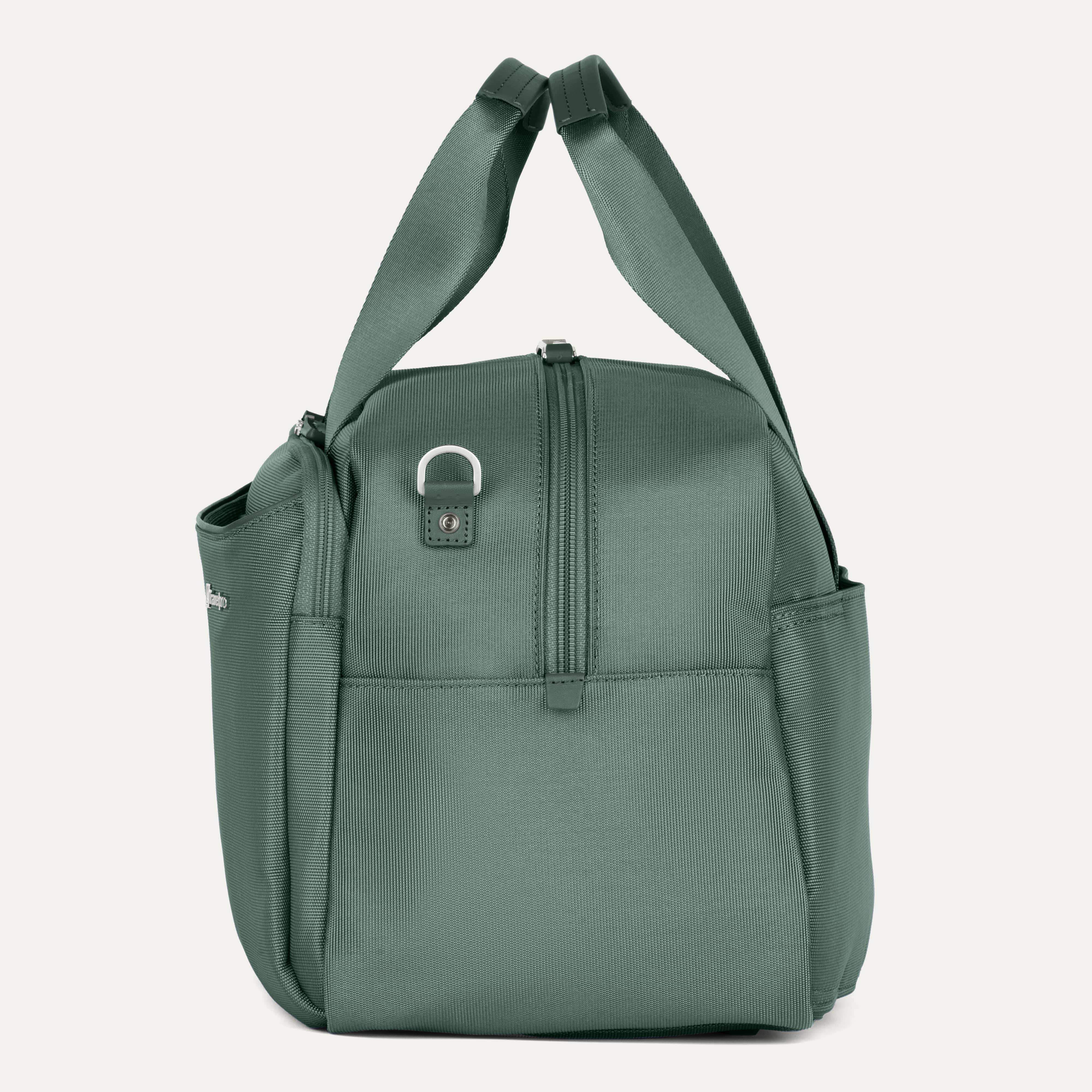 Side of VersaPack+ UnderSeat Travel Tote with Trolley Sleeve in Green