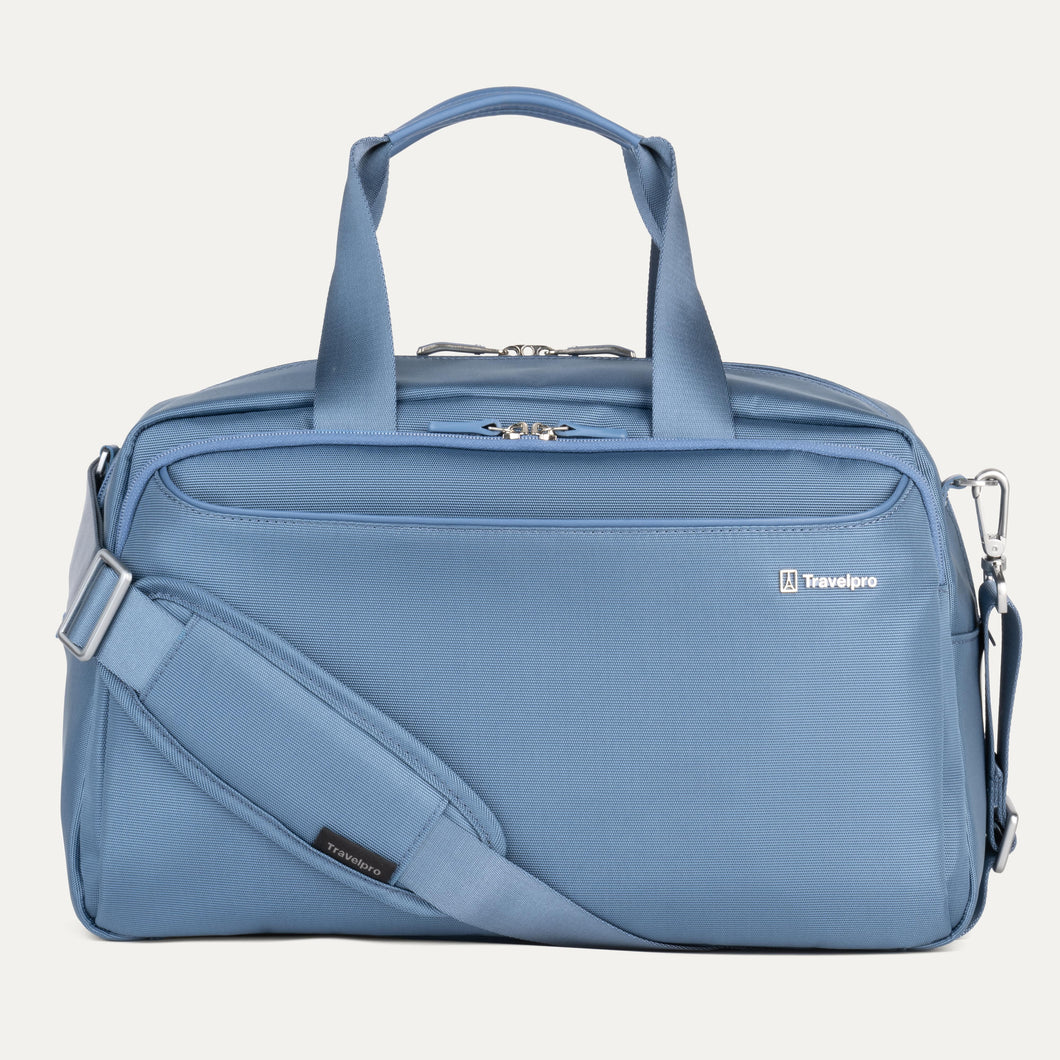 Front of VersaPack+ UnderSeat Travel Tote with Trolley Sleeve in Baby Blue