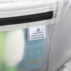 Label on a product indicating recycled plastic bottle lining