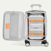 Interior of Silver VersaPack+ Soft Sided Compact Small Carry-On Spinner with Compression Organizer