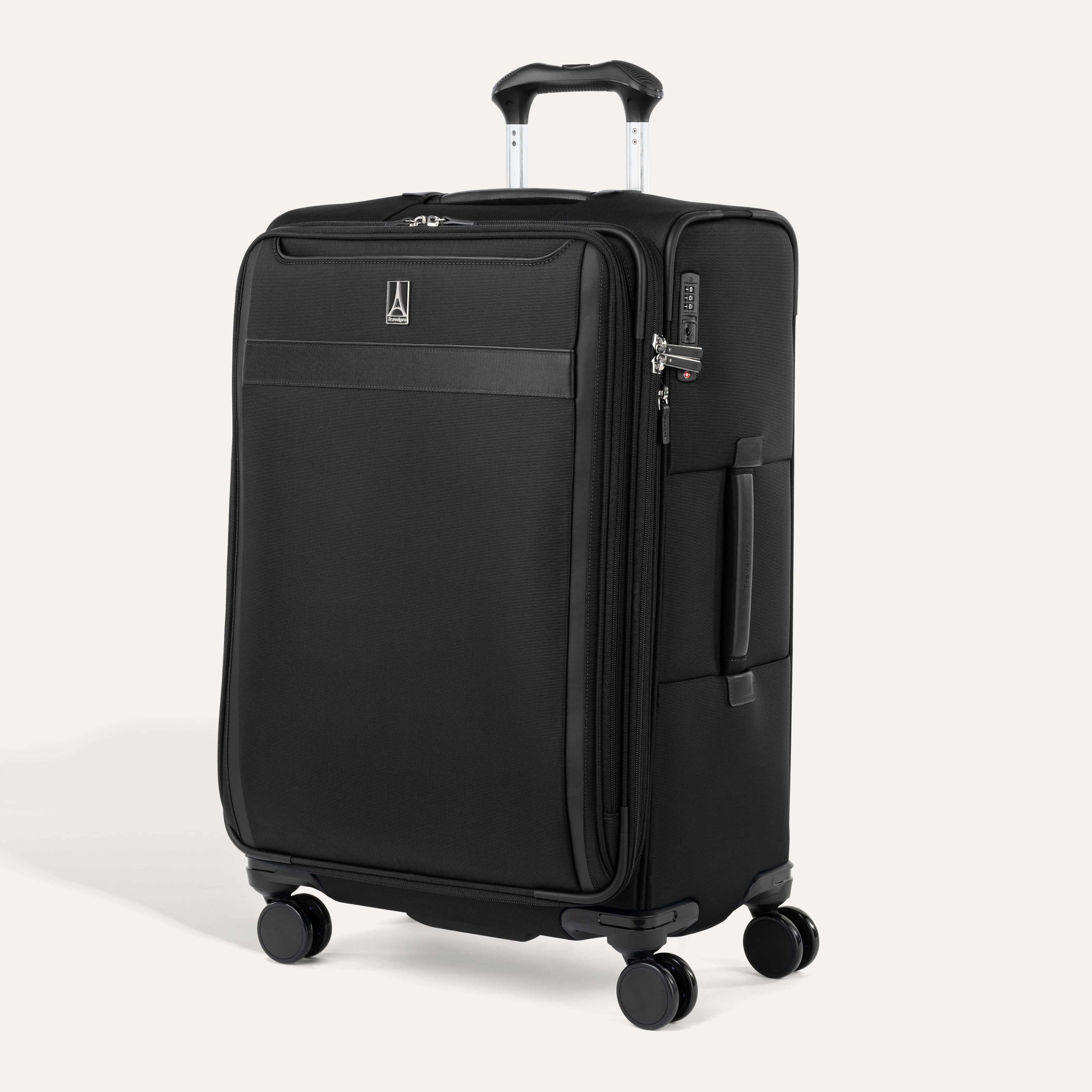 Front of VersaPack+ Medium Check-In Luggage Spinner in Black