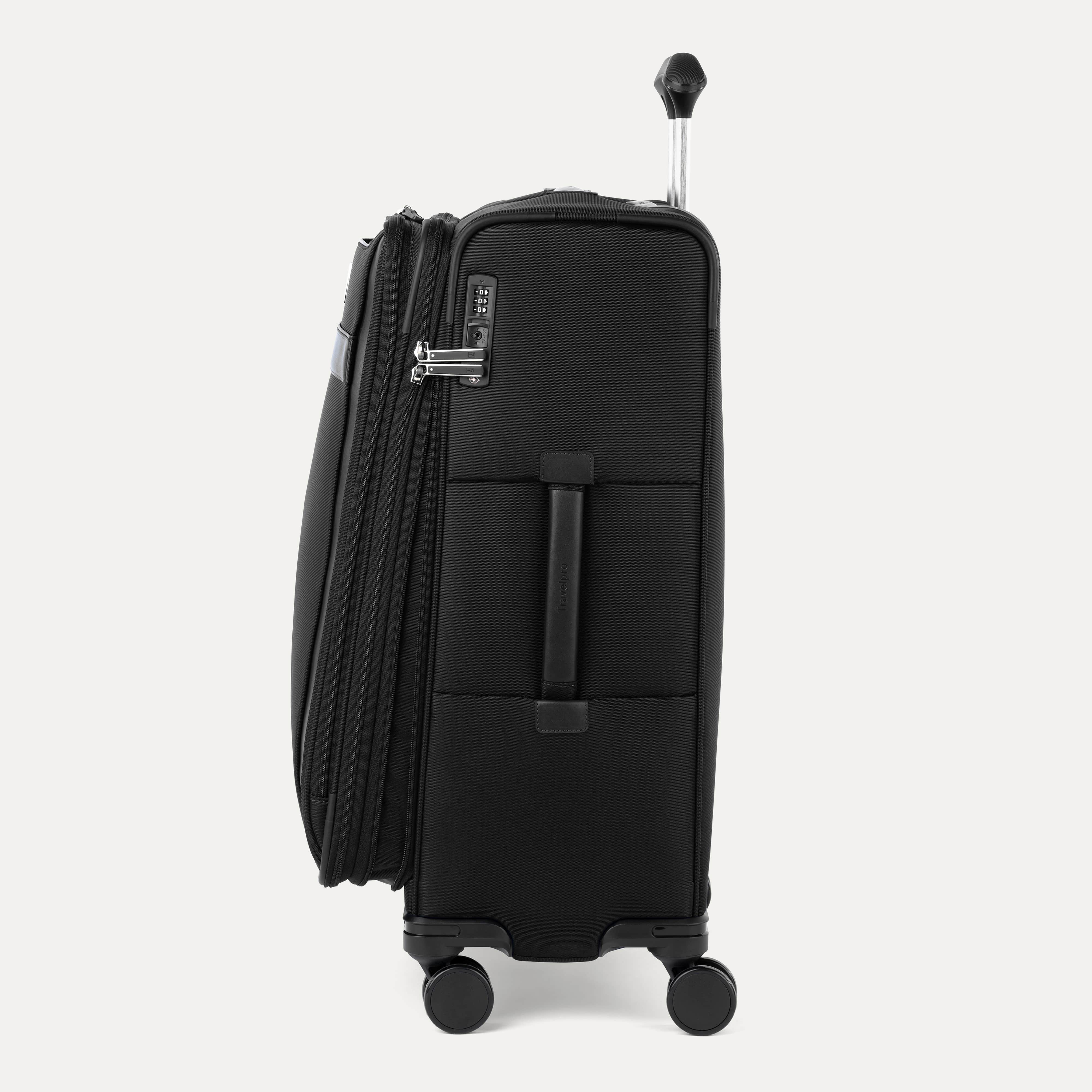 Side of VersaPack+ Medium Check-In Luggage Spinner in Black