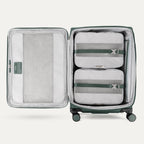 Interior of Green VersaPack+ Medium Check-In Luggage Spinner with Removable Compression Packing Cubes